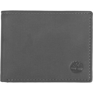 Men's Attached Flip Pocket Fashionable Charcoal Genuine Leather Wallet Design